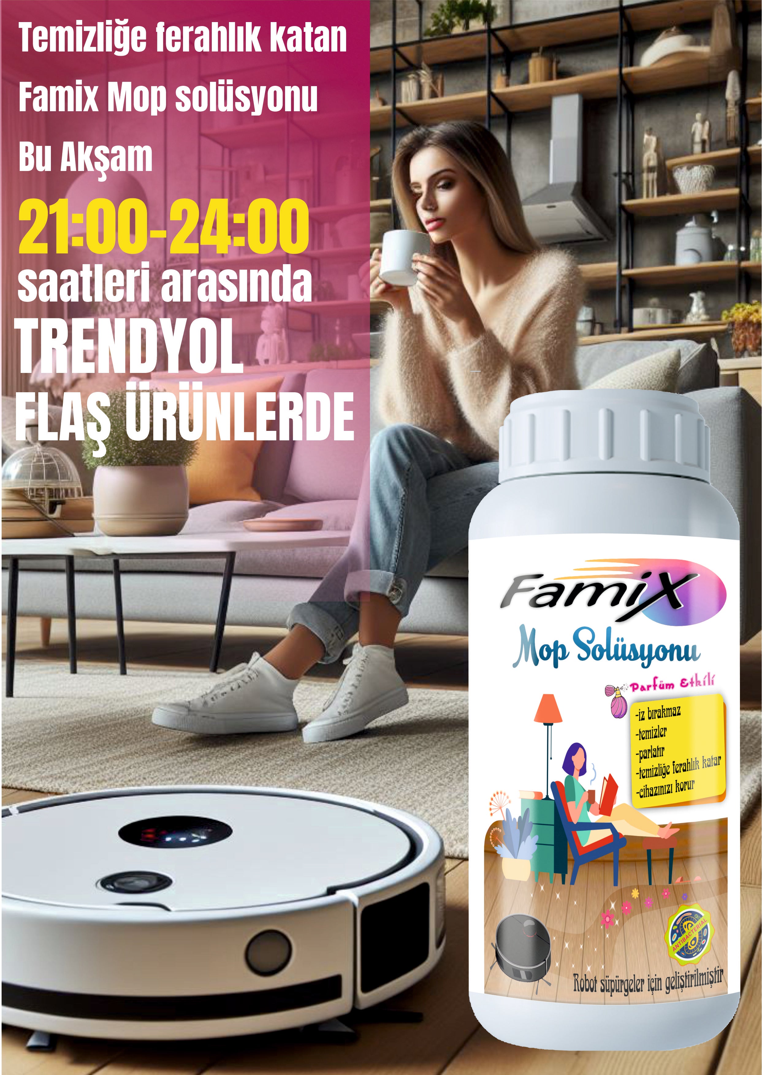 Famix Robot Süpürgeler İçin Mop Solüsyonu 500 ml