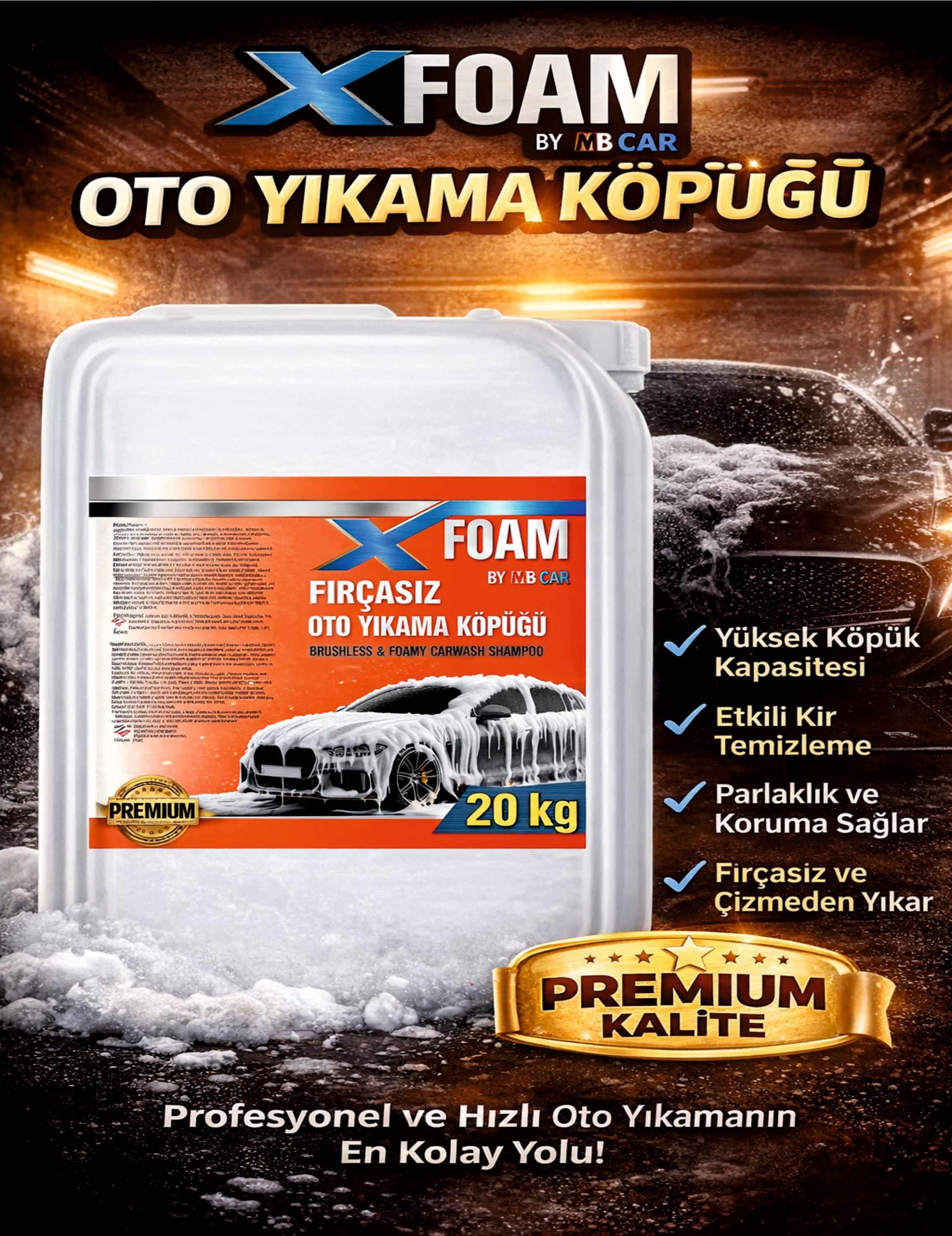 MB CAR Profesyonel Oto Yıkama Seti (3'lü Set)