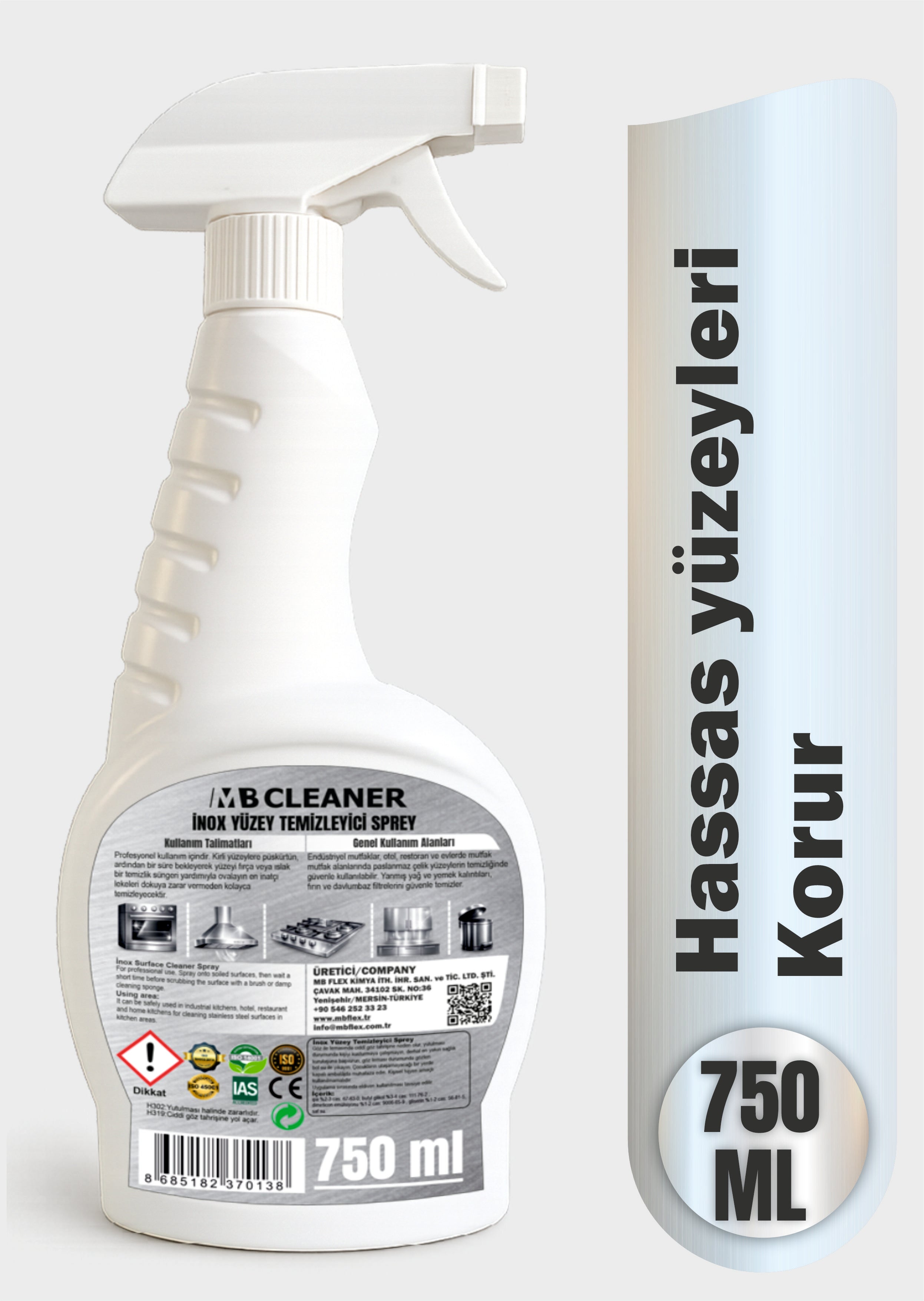 İnox Yüzey Temizleyici Sprey 750 ml