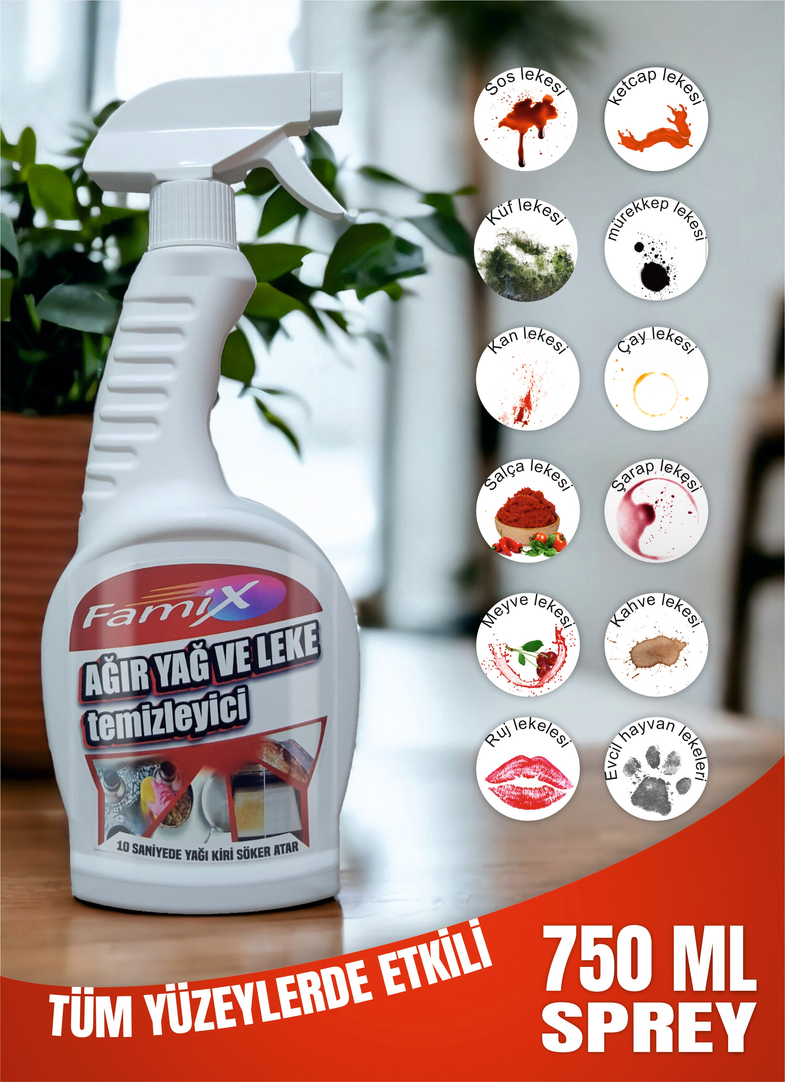 Famix Ağır Yağ ve Leke Temizleyici 750 ml