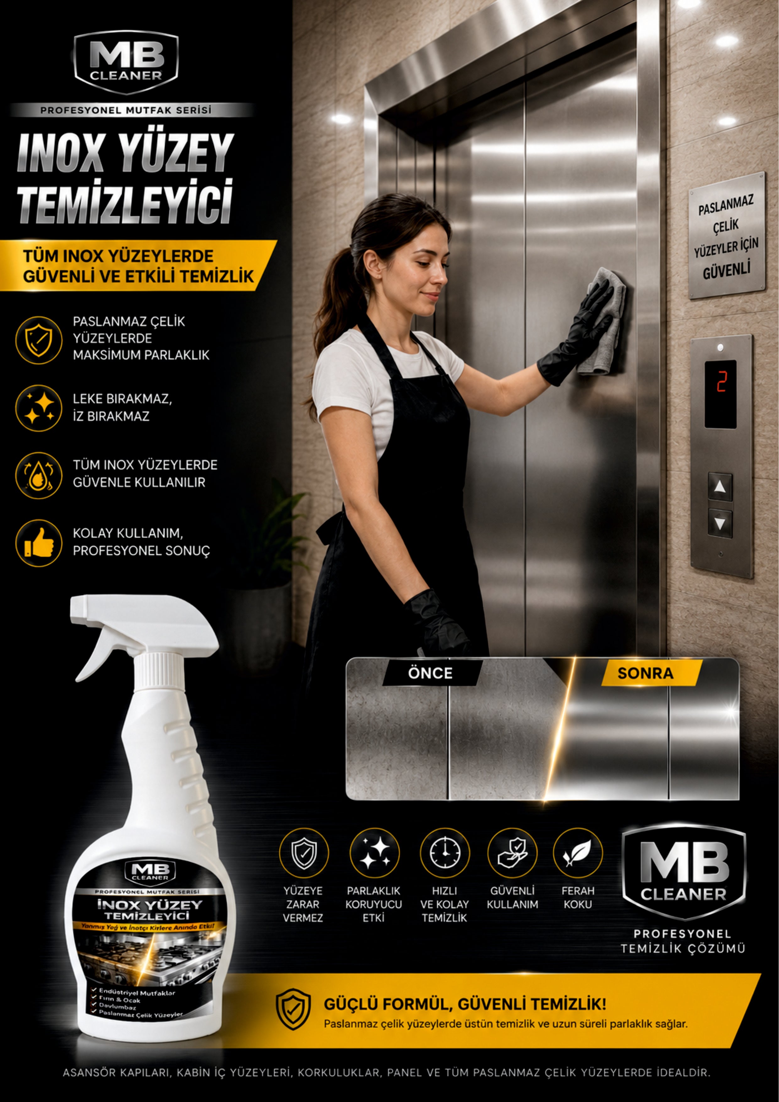 İnox Yüzey Temizleyici Sprey 750 ml