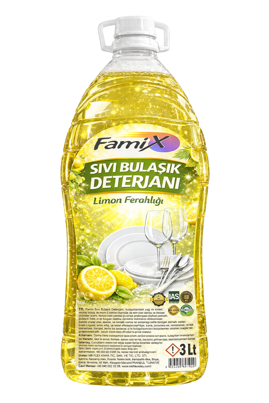 Famix Sıvı Bulaşık Deterjanı Limon Ferahlığı 3 Kg