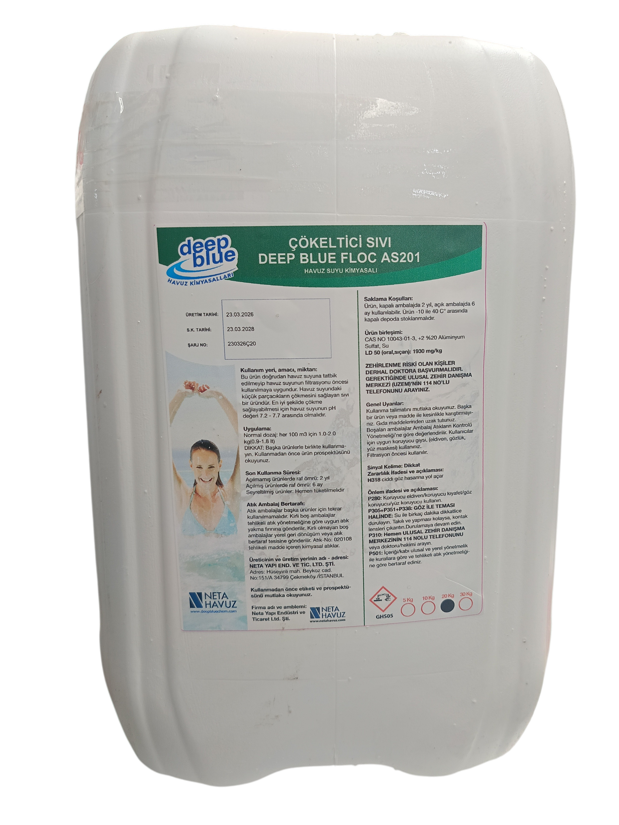 MB Pool Havuz Suyu Çökertici-Berraklaştırıcı 20 Kg