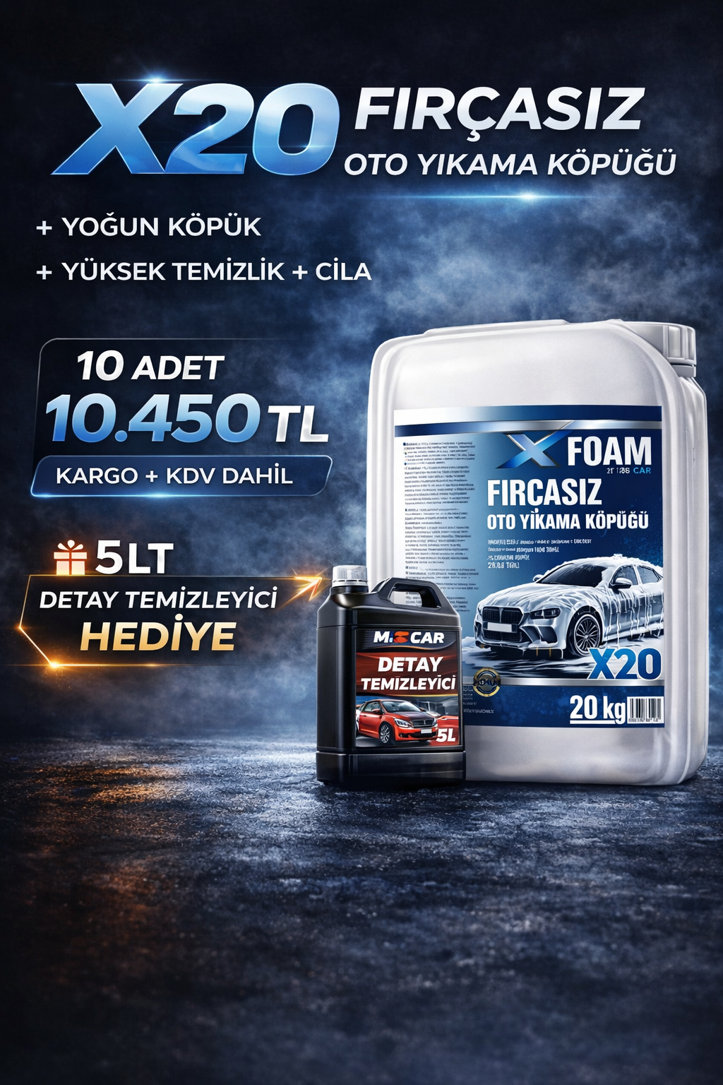 X20 Profesyonel Oto Köpüğü 20 KGx 10 Adet Kampanya Paketi