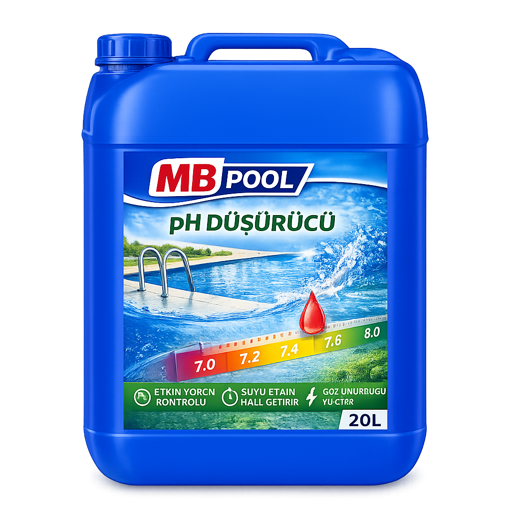 MB Pool Havuz pH Düşürücü 20 LT – Havuz pH Düzenleyici | Havuz Suyu Dengeleyici