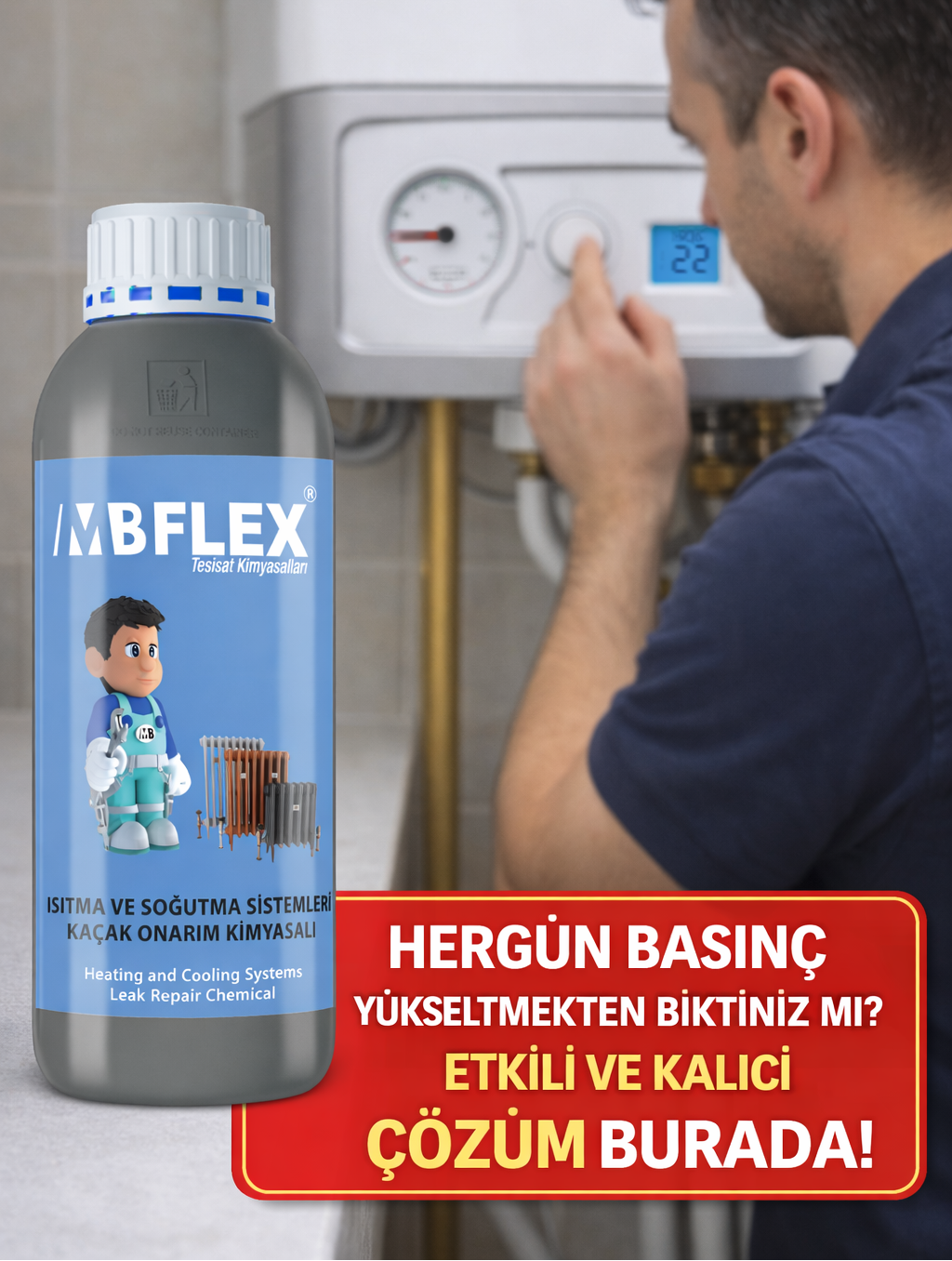 Isıtma ve Soğutma Sistemleri Kaçak Onarım Kimyasalı 1 Lt