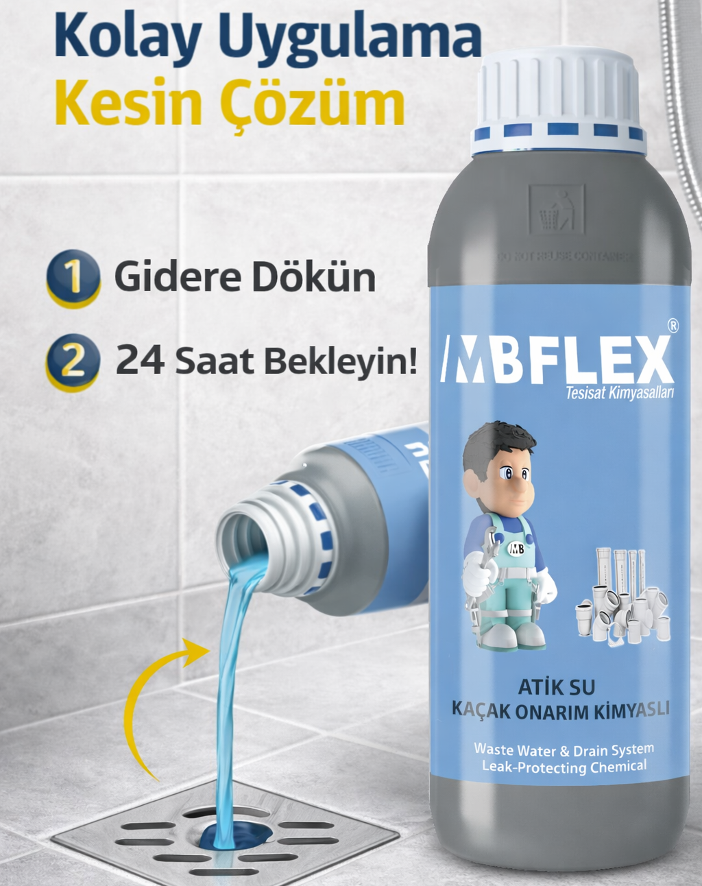 Atıksu Borusu Sızıntı Onarım Kimyasalı 1 Lt