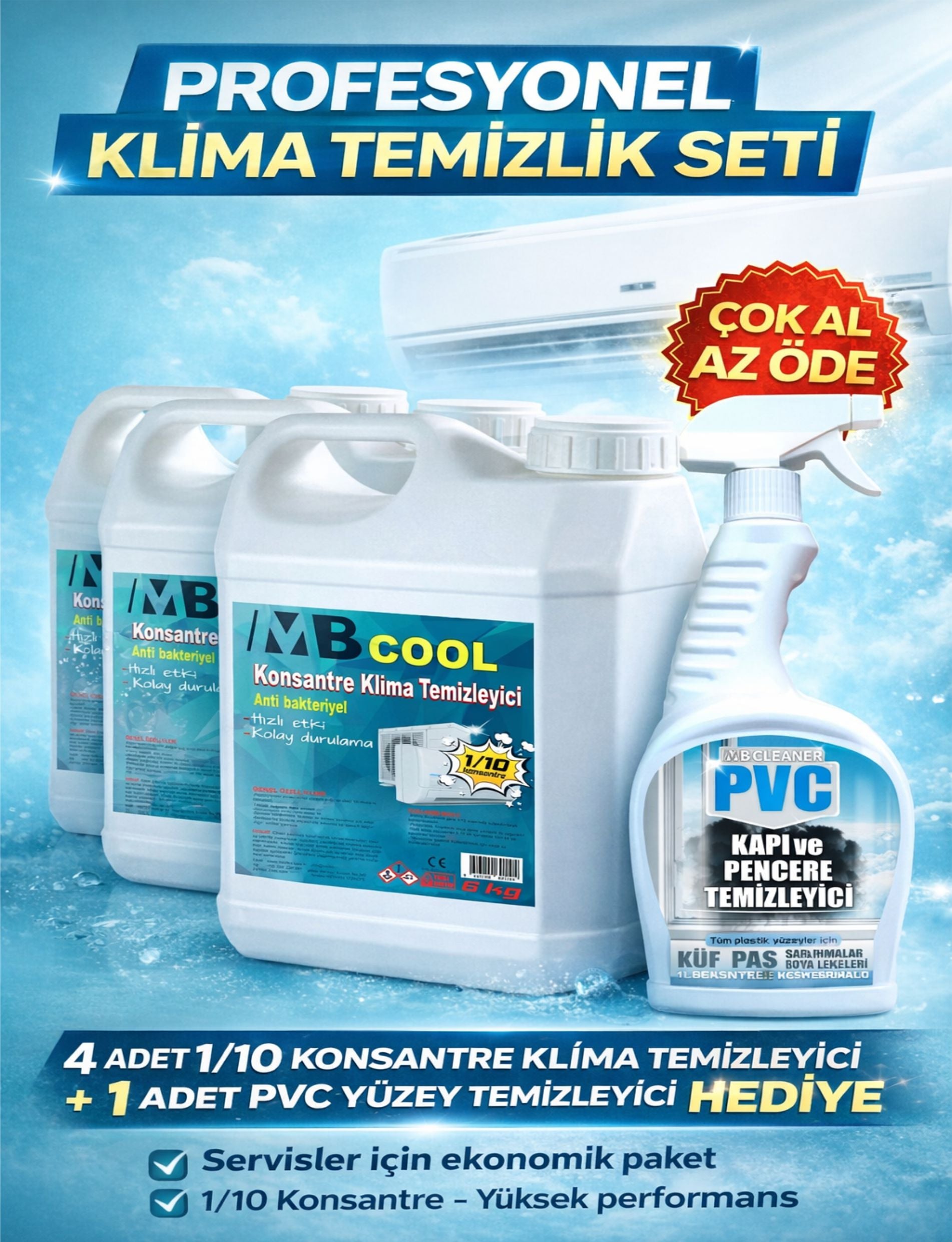 Profesyonel Klima Temizlik ve Bakım Seti