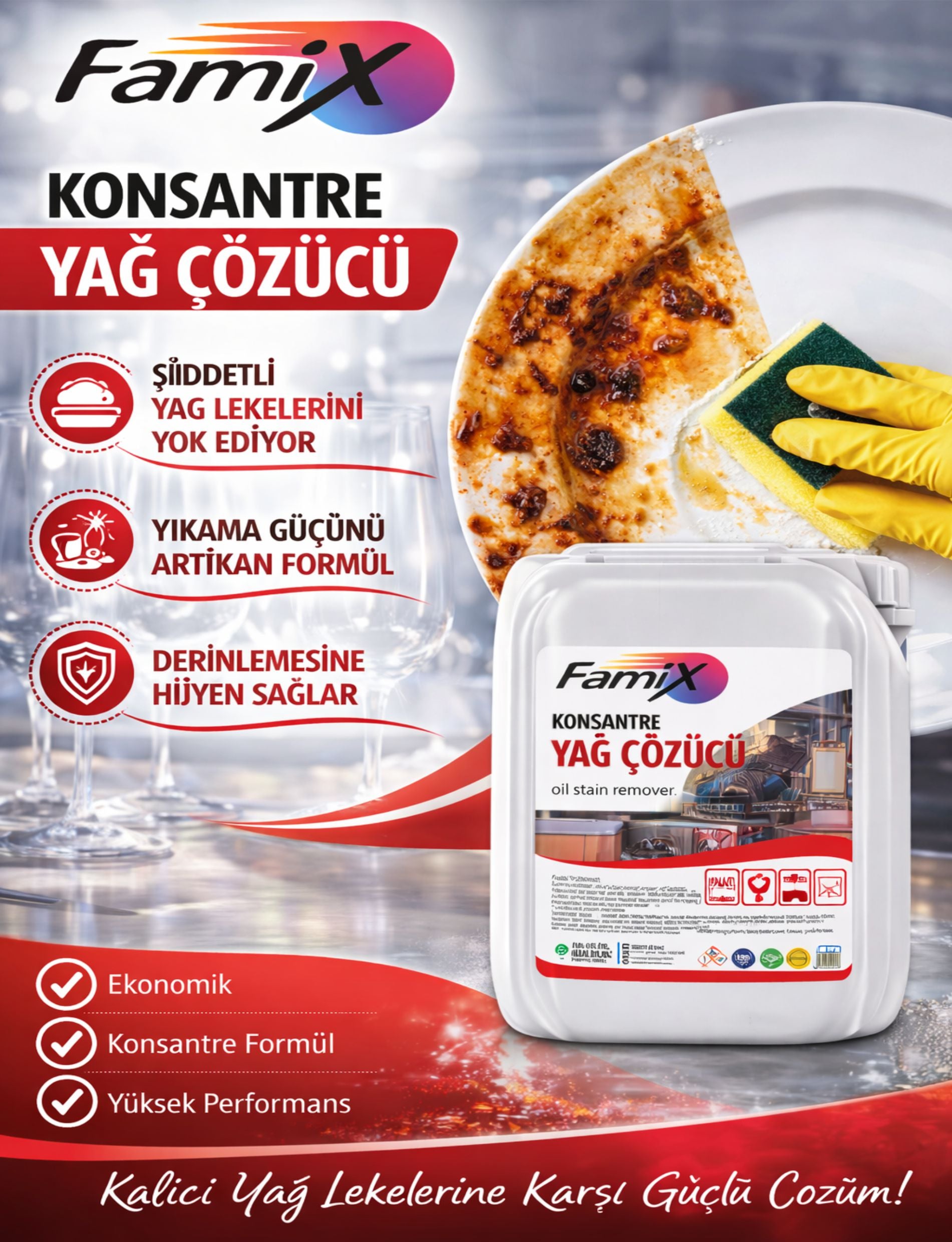 Endüstriyel Mutfaklar İçin 4 lü Temizlik Seti