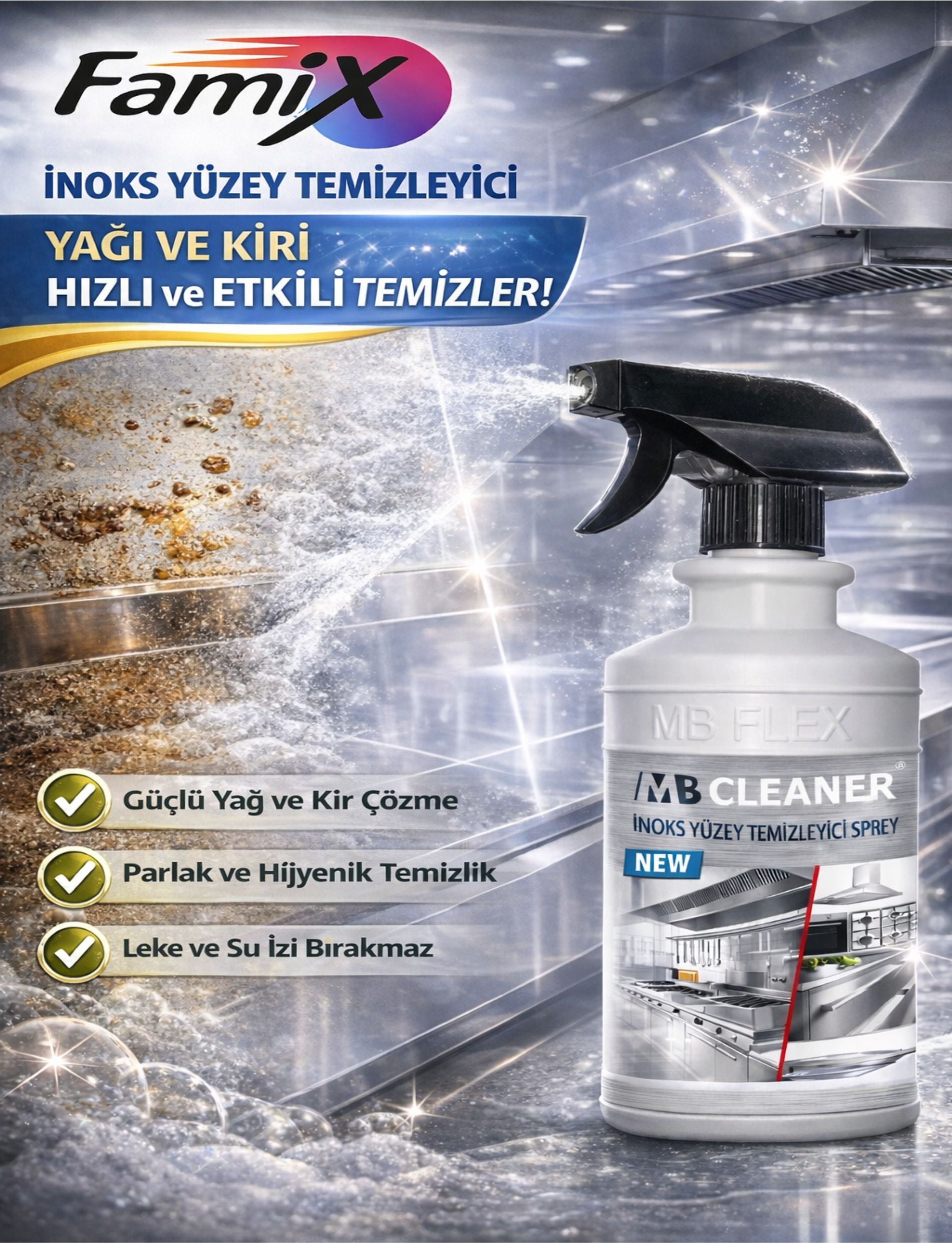 Endüstriyel Mutfaklar İçin 4 lü Temizlik Seti