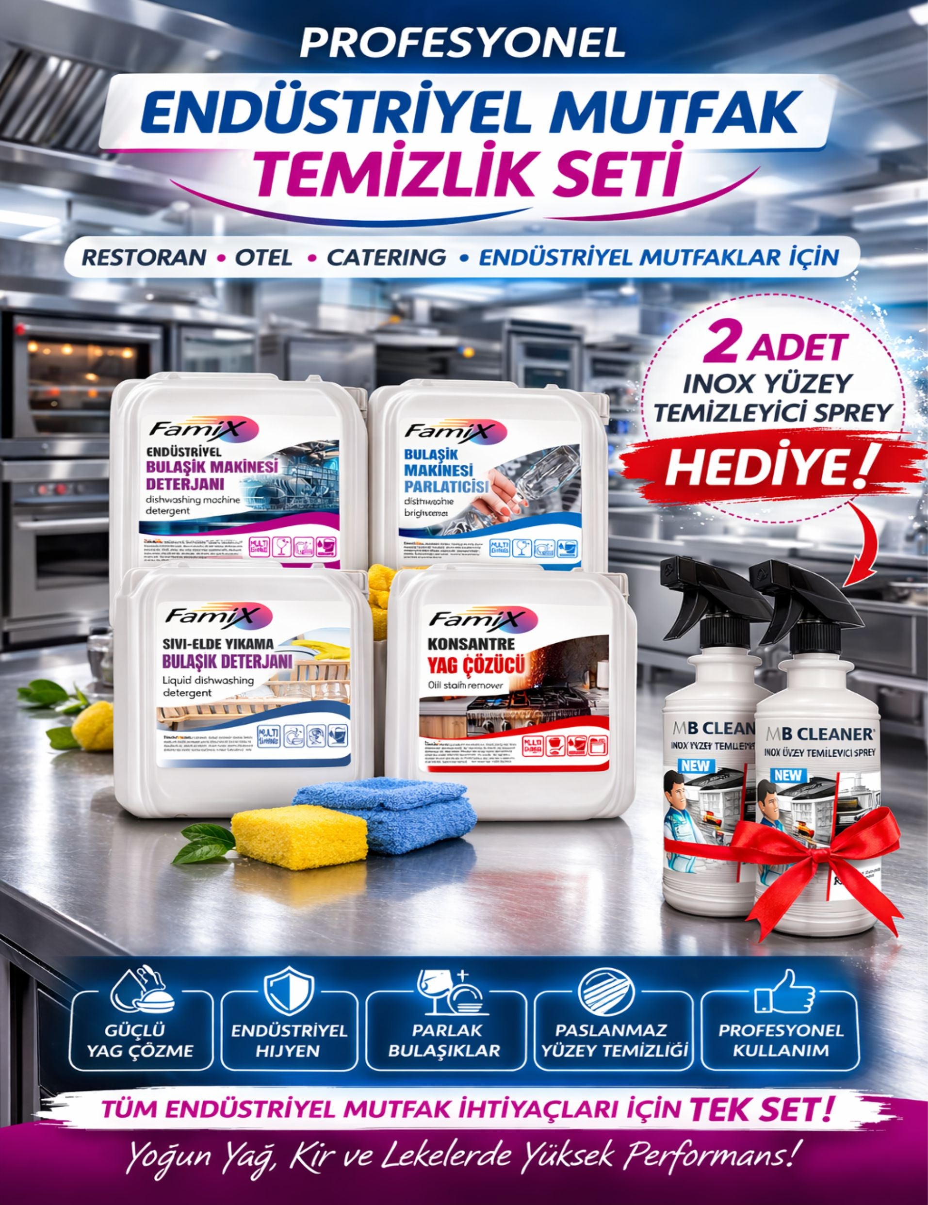Endüstriyel Mutfaklar İçin Temizlik Seti