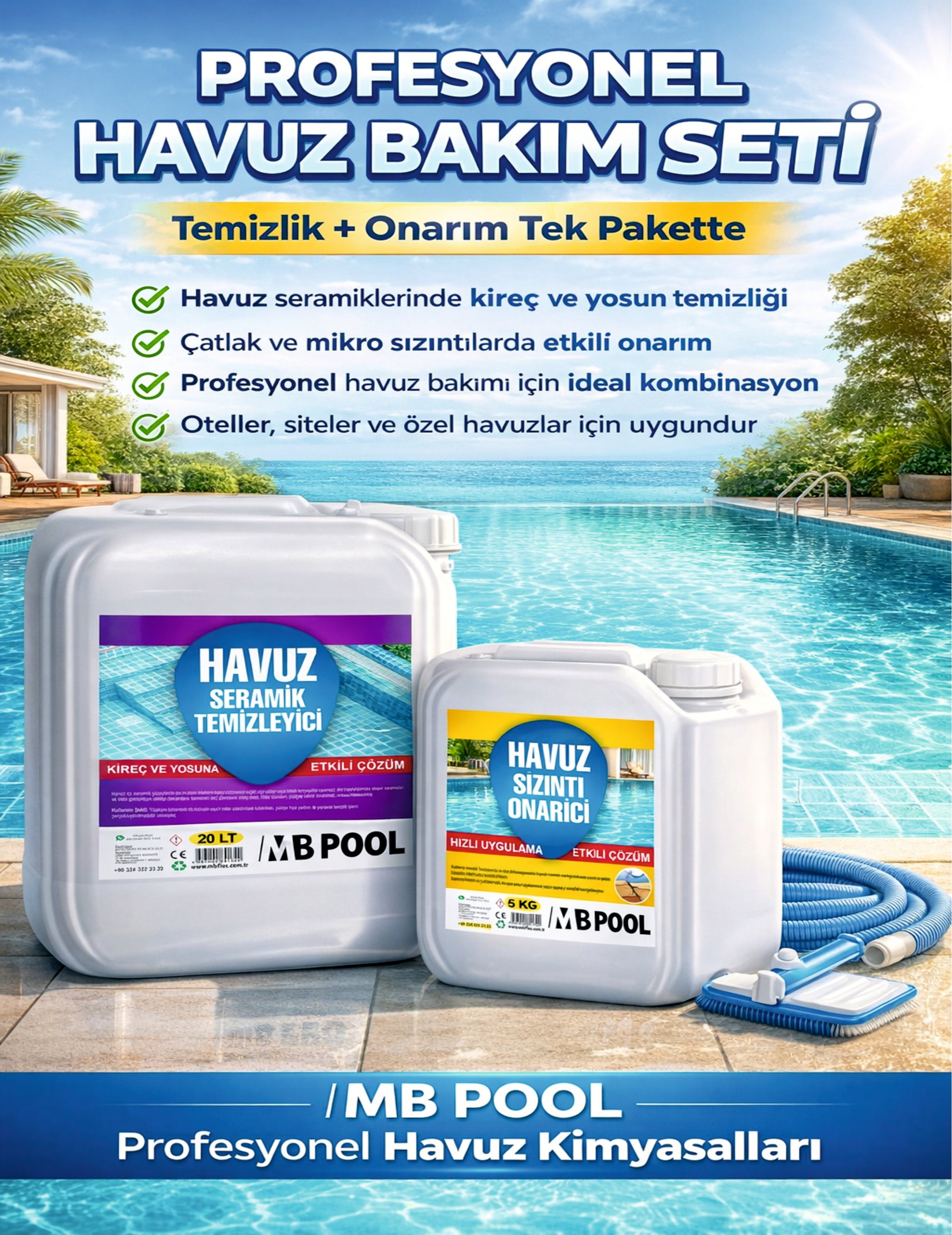 MB POOL Profesyonel Havuz Bakım Seti