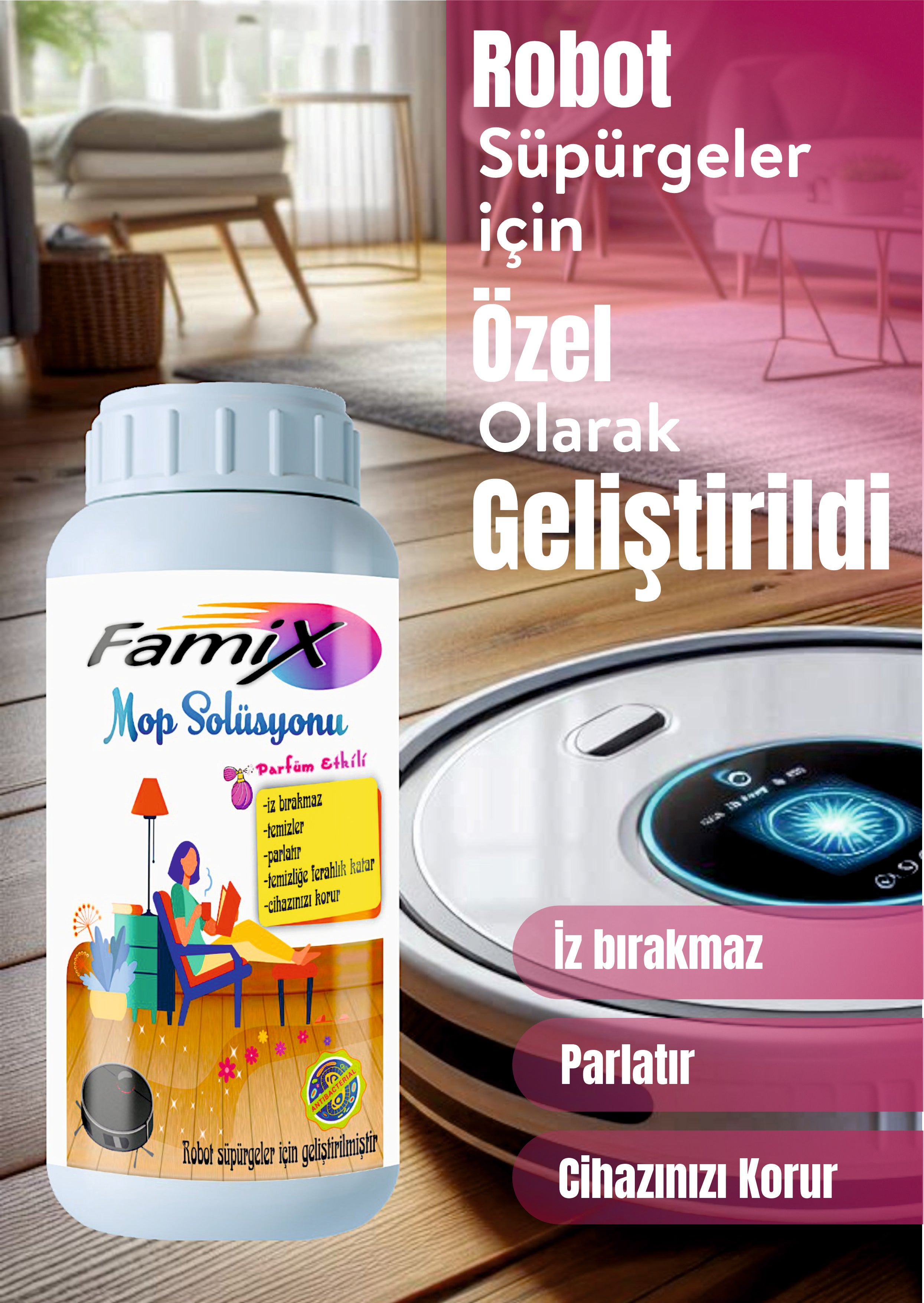 Famix Robot Süpürgeler İçin Mop Solüsyonu 500 ml