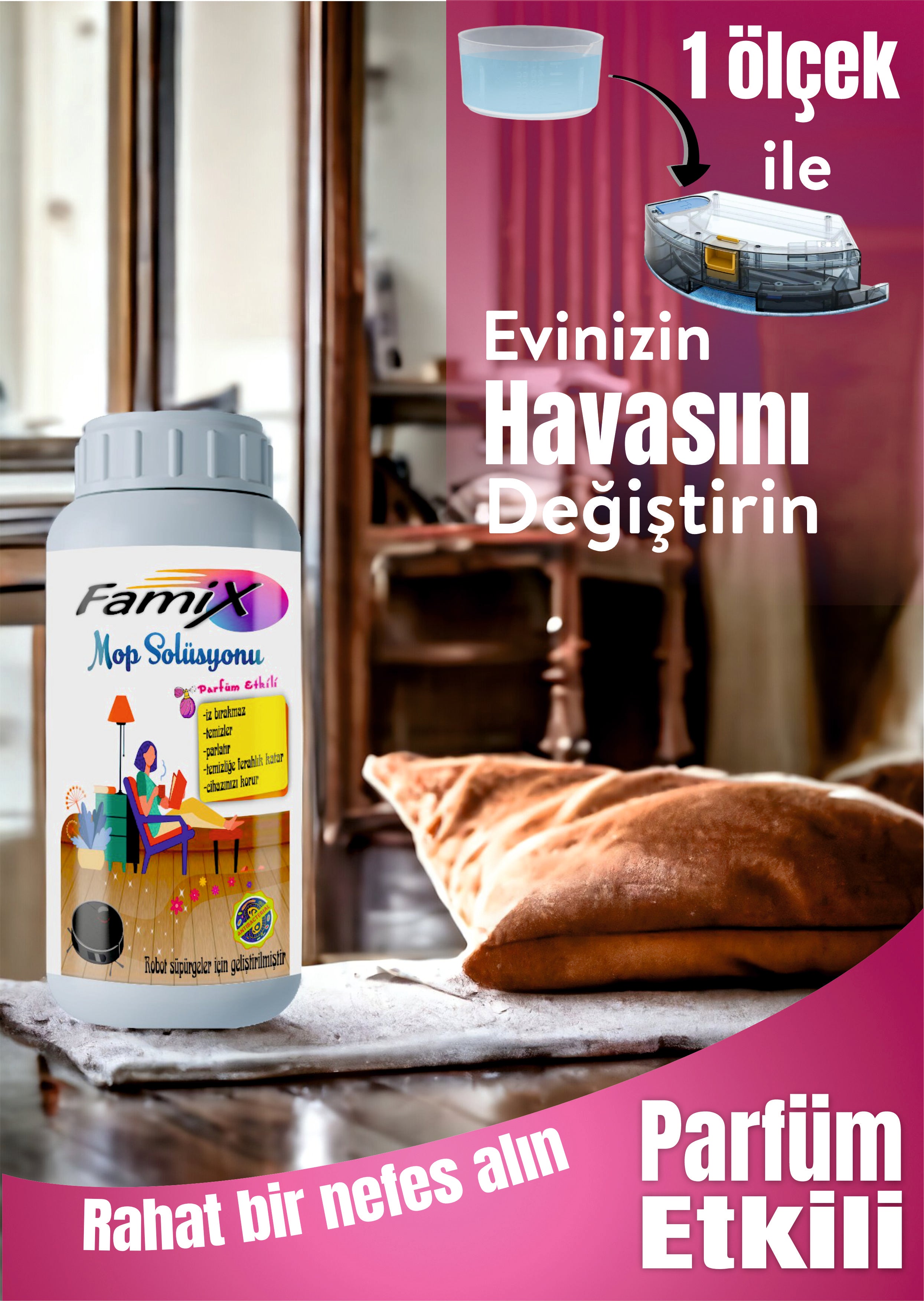 Famix Robot Süpürgeler İçin Mop Solüsyonu 500 ml