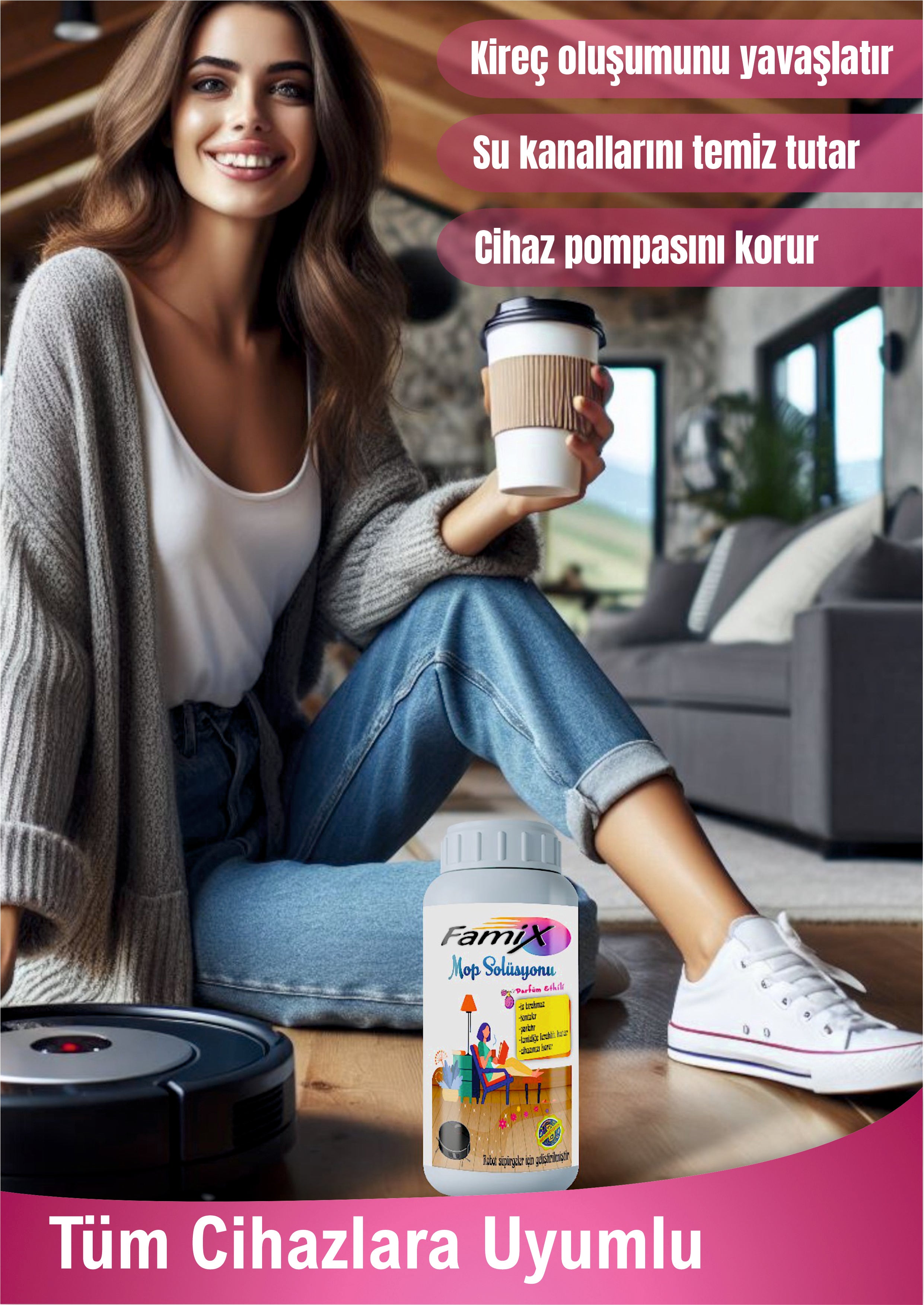 Famix Robot Süpürgeler İçin Mop Solüsyonu 500 ml