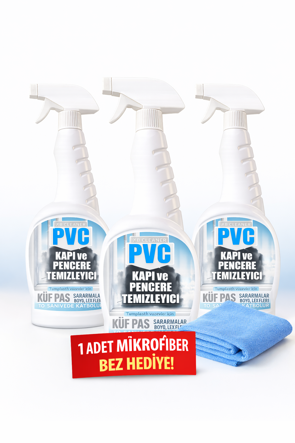 Pvc Kapı ve Pencere Temizleyici 3 Lü Fırsat Paketi