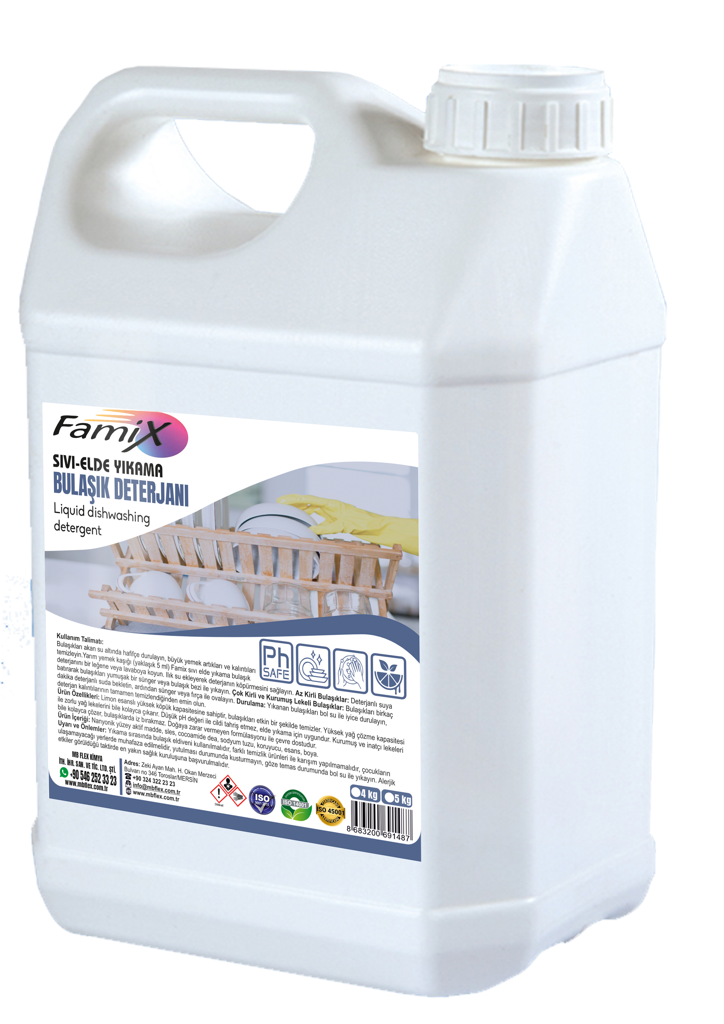 Famix Sıvı Elde Bulaşık Deterjanı (profesyönel kullanım için) 5 KG