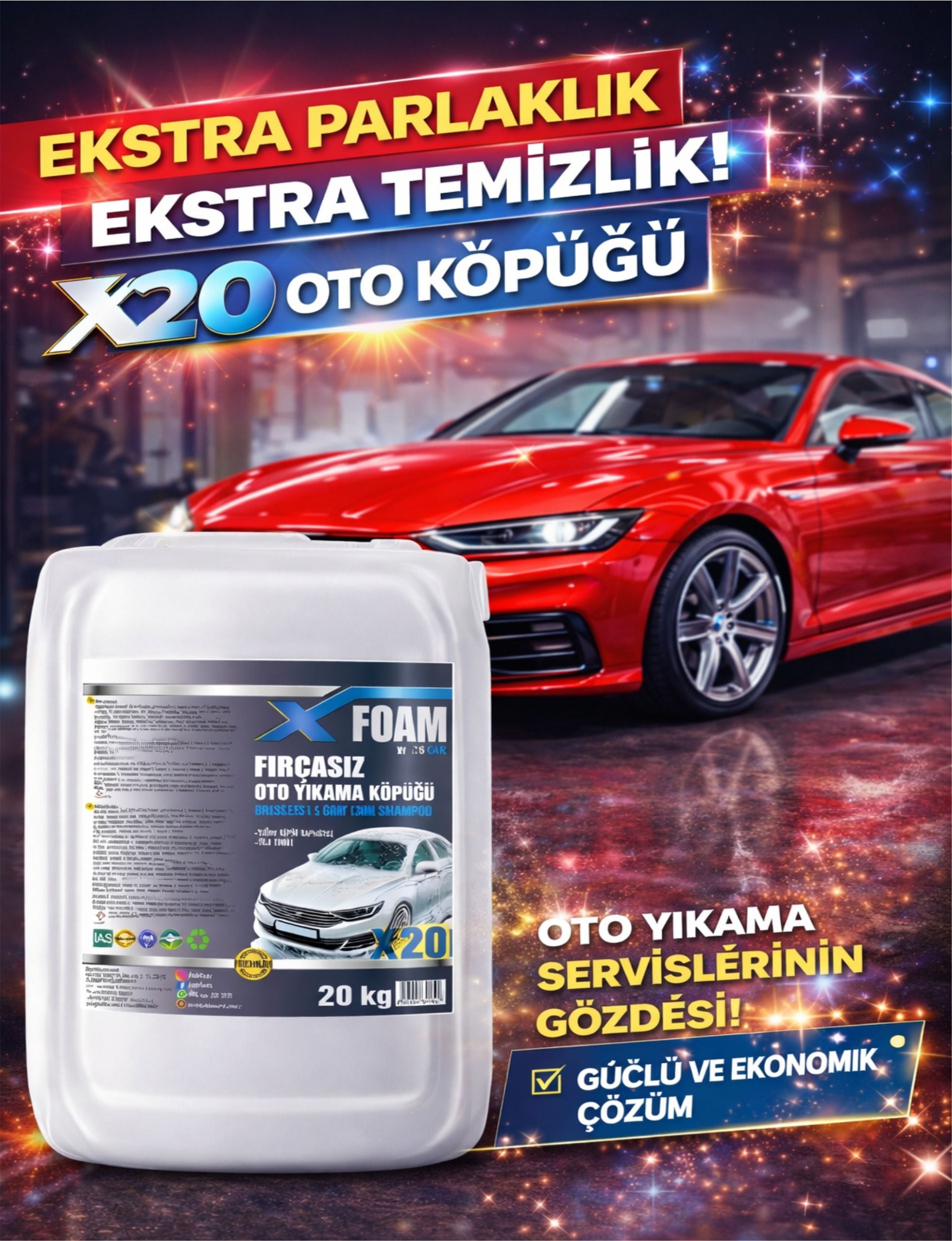 X20 Cilalı Oto Köpüğü 5 Li Fırsat Paketi