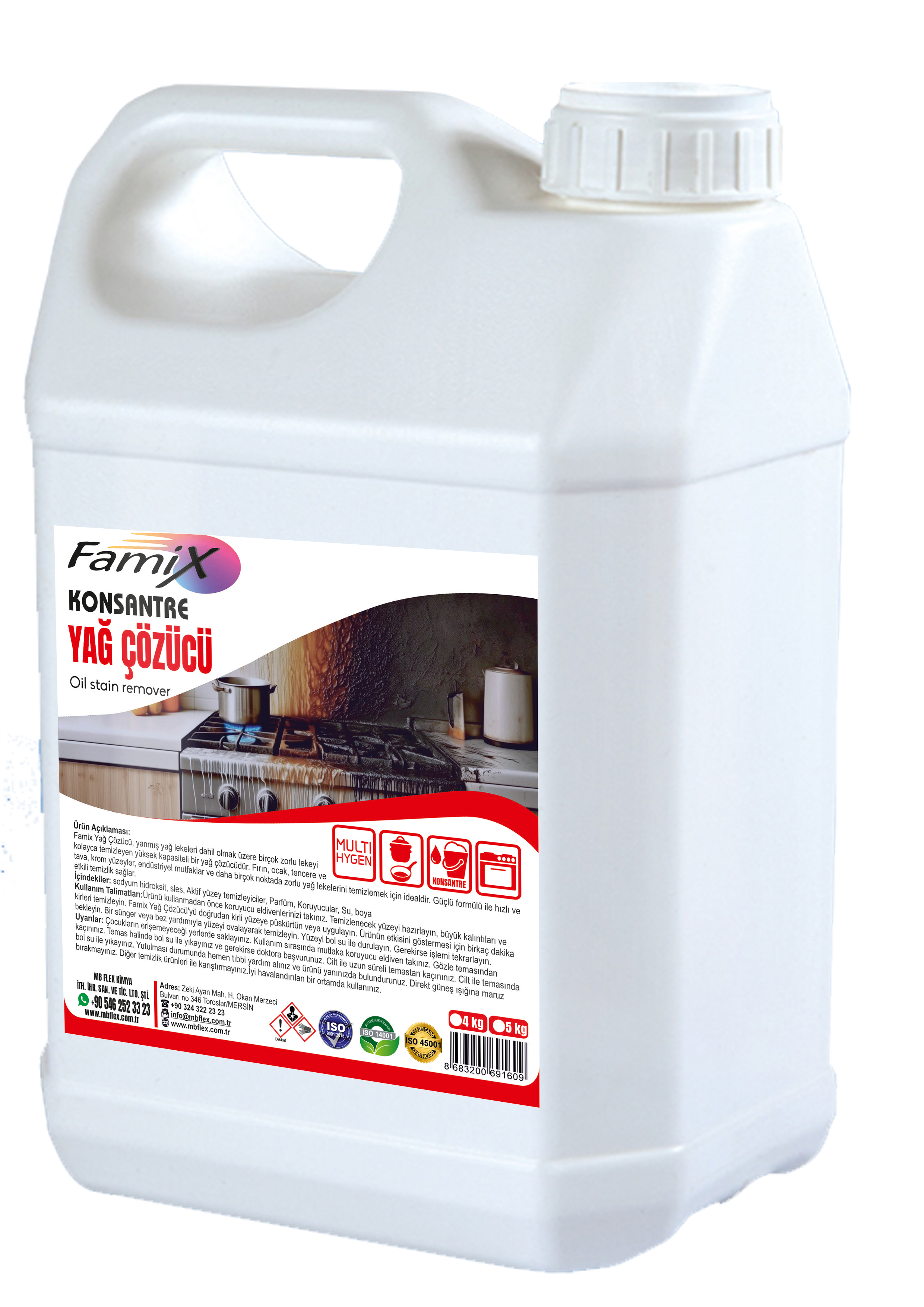 Famix Yağ Çözücü (profesyonel mutfaklar için) 5 KG