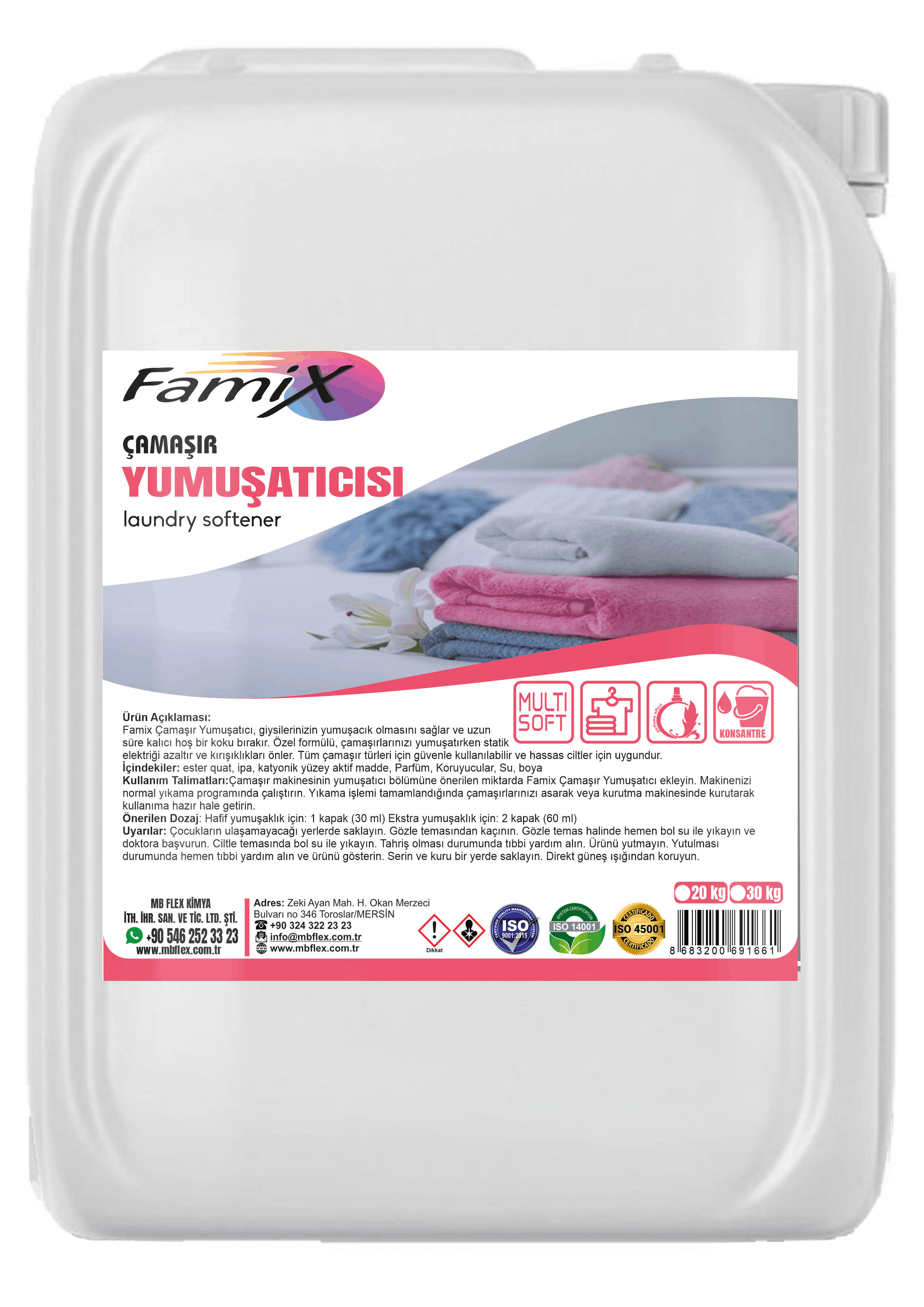 Famix Parfüm Etkili Çamaşır Yumuşatıcısı 20 LT