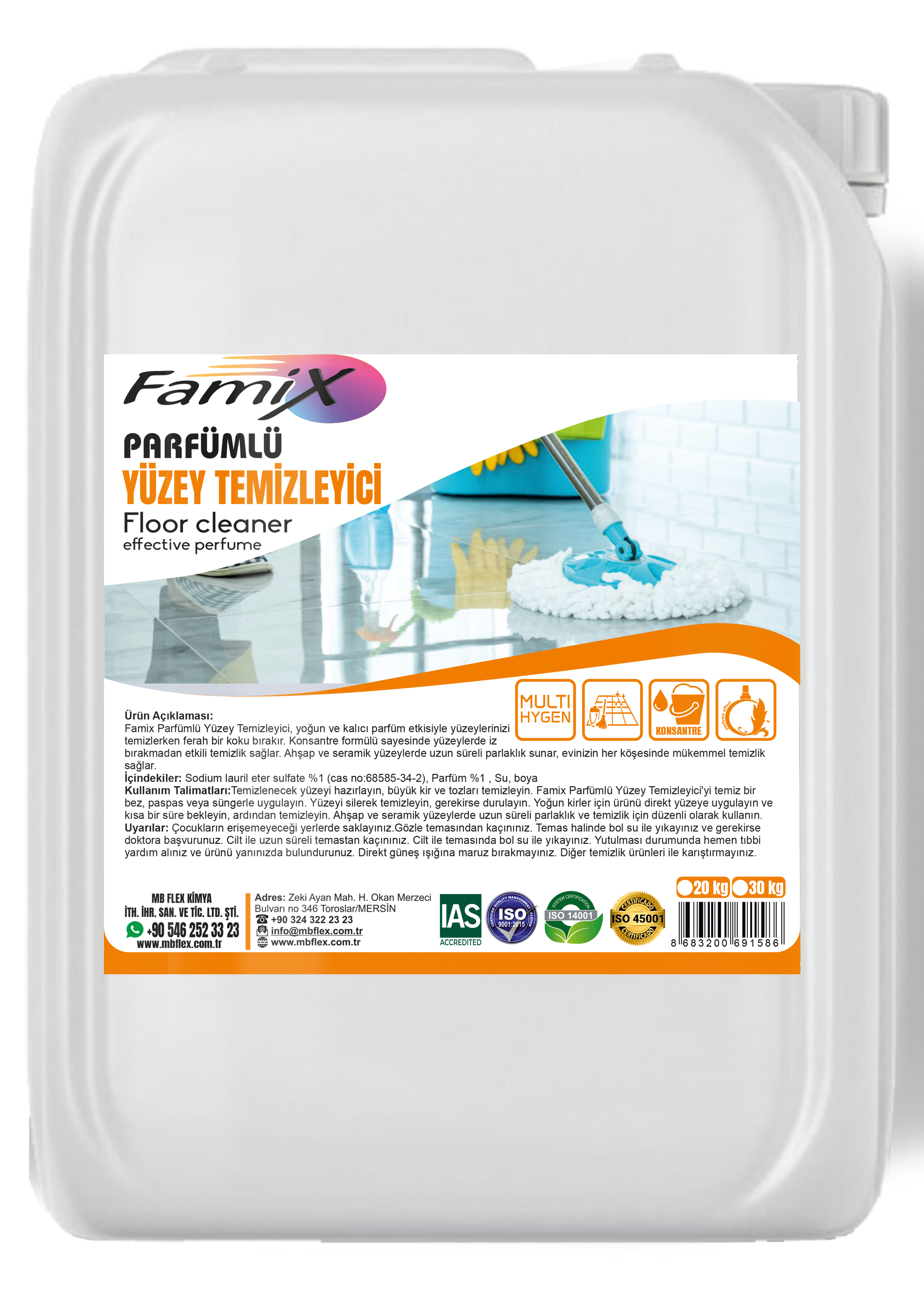 Famix Parfümlü Yüzey Temizleyici 20 kg